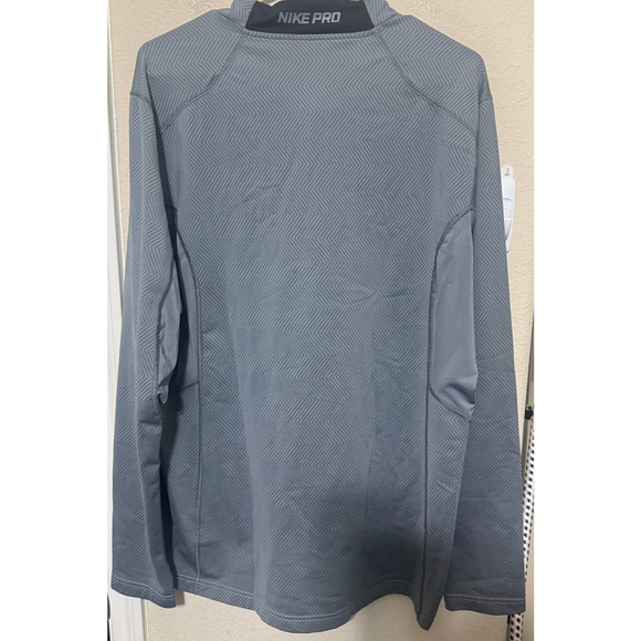 Nike Pro Shirt Mens XXL Gray 1/4 Zip Performance Dri Fit Long Sleeve Fitted - Picture 4 of 7
